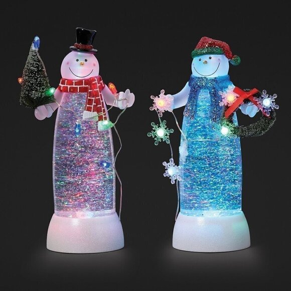 Lighted snowman snowglobe
